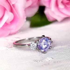 ⭐3/$20 Lilac Silver Plated Ring Size 8